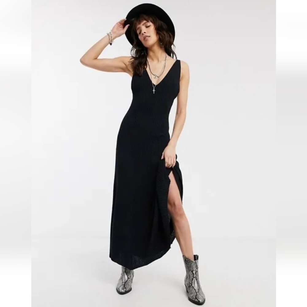 Free People Black Midi Dress